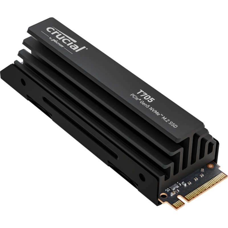 Crucial T705 with heatsink   1TB PCIe Gen5 NVMe M.2 SSD