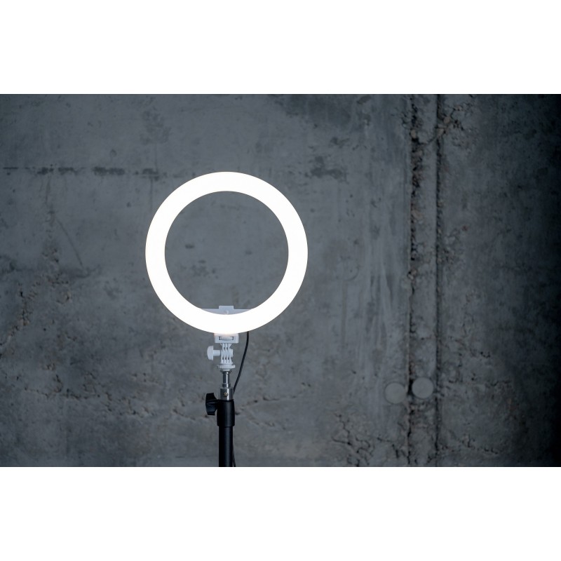 Lampa pierścieniowa LED Newell RL-10A Arctic White + statyw