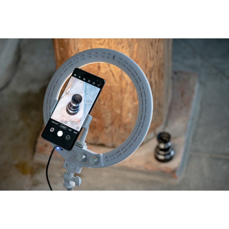 Lampa pierścieniowa LED Newell RL-10A Arctic White + statyw