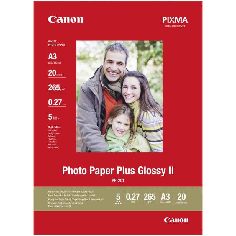Canon PP-201 A 3 20 kartek 265 g Photo Paper Plus Glossy II
