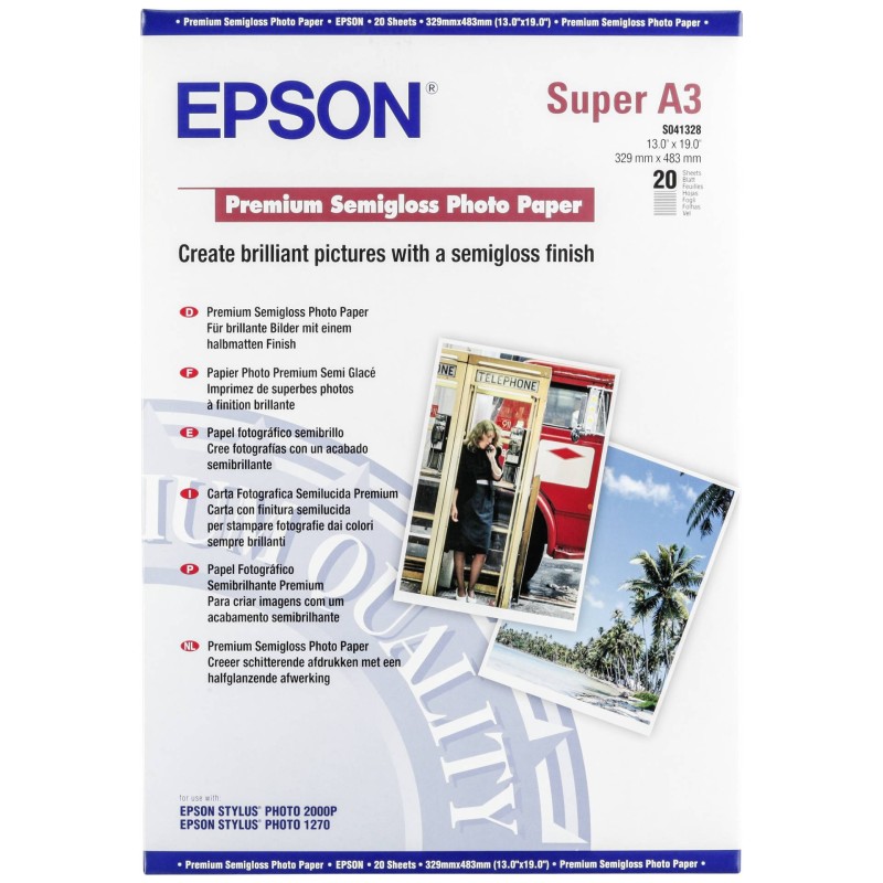Epson Premium Semigloss Photo A 3+, 20 kartek, 251 g S 041328
