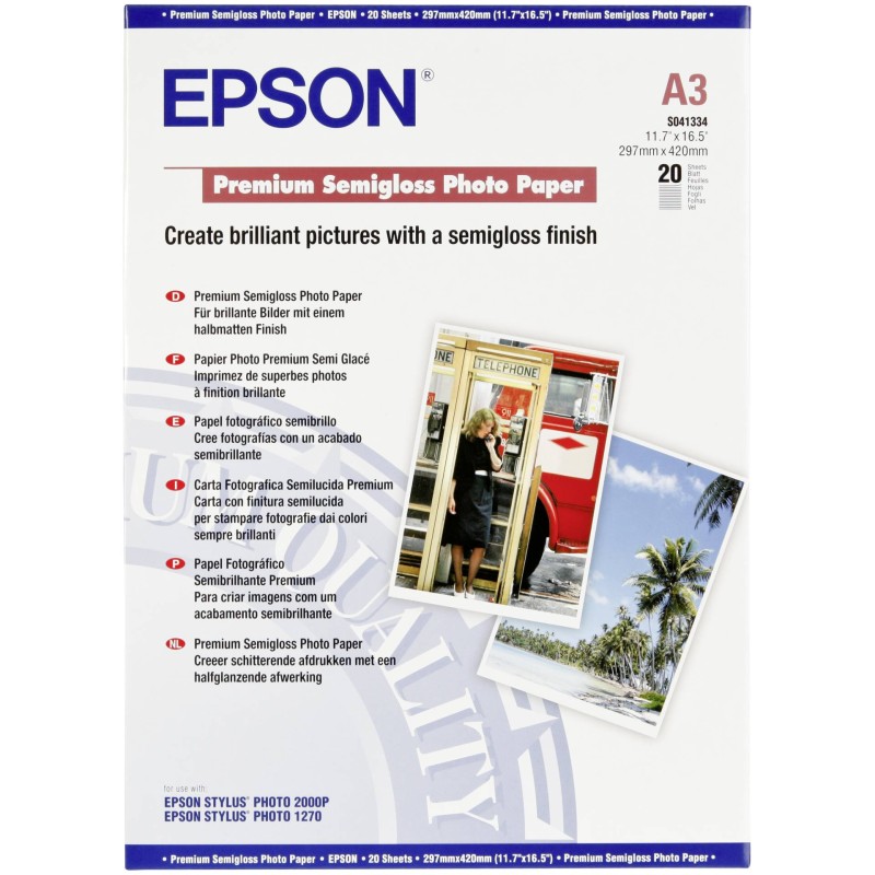 Epson Premium Semigloss Photo A 3, 20 kartek, 251 g S 041334