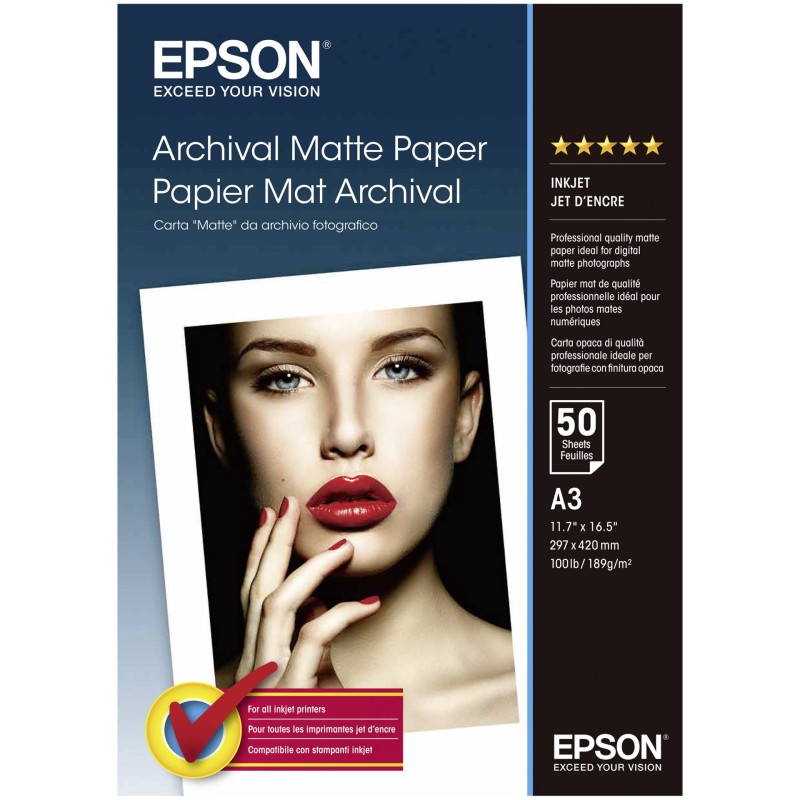 Epson Archival Matte Paper A 3, 50 kartek, 189 g   S 041344