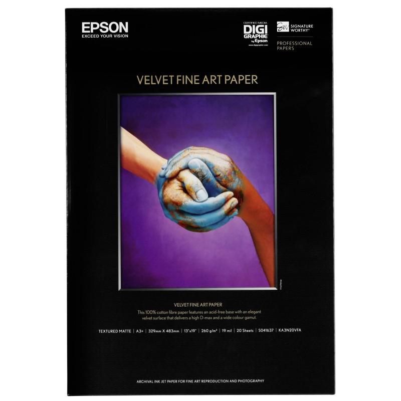 Epson Velvet Fine Art Paper A 3+ 20 kartek, 260 g S 041637