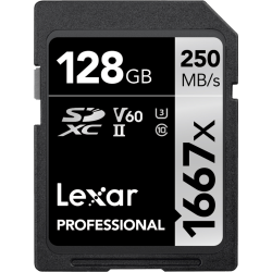 Lexar SDXC Pro 1667X UHS-II U3 R250/W120 (V60) 128G