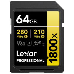 Lexar SDXC Pro 1800x U3 UHS-II R280/W210 (V60) 64GB