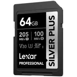 Lexar SDXC Professional SILVER Plus 1066x UHS-I/U3/A2/4K R205/W100 (V30) 64GB
