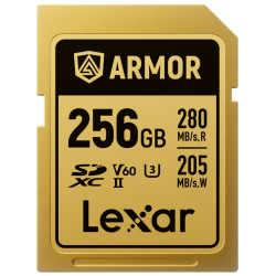 Lexar SDXC ARMOR Gold UHS-II U3, Stainless Steel, IP68 R280/W210 (V60) 256GB