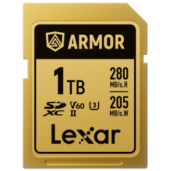 Lexar SDXC ARMOR Gold UHS-II U3, Stainless Steel, IP68 R280/W210 (V60) 1TB