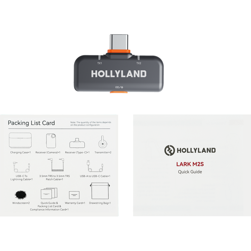 Hollyland LARK M2S USB-C Receiver (Space Gray) Fit for Lark M2S