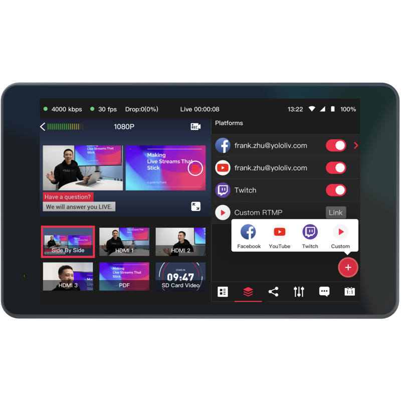 YoloLiv YoloBox Pro Portable Multicam Live Streaming Studio