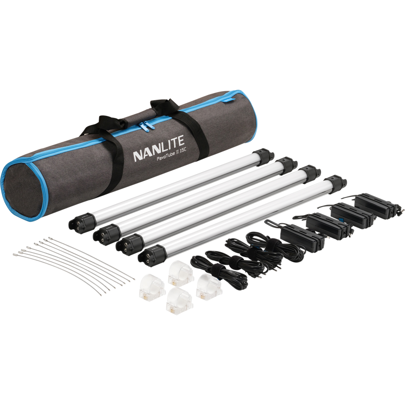 NanLite Pavotube II 15C LED RGBWW Tube Light 4 Light Kit