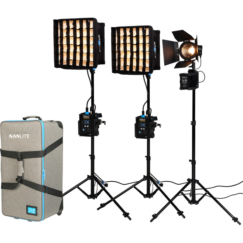 Nanlite PavoSlim 60B & Forza 60B II KIT 60B x2 + Forza 60BII - 3-Light Kit with Light Stand