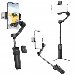 Gimbal Stabilizator  Lampa Led Pilot Selfie Stick - Telefon / Hohem Isteady V3 / Czarny