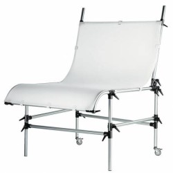 Stolik bezcieniowy z płytą 200x125cm srebrny