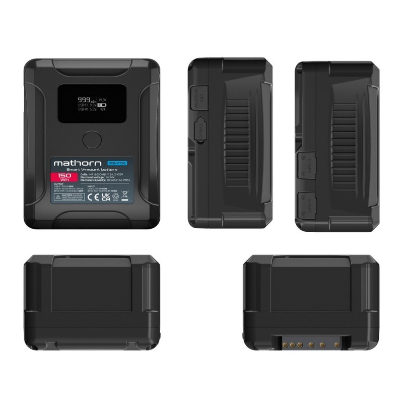 Bateria Mathorn MB-V150 10500mAh PD65W OLED USB-C 150Wh V-mount