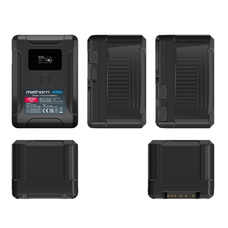 Bateria Mathorn MB-V200 14000mAh PD65W OLED USB-C 200Wh V-mount
